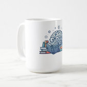 Mug Smart Nerd Brain Reading Books Cute Bookworm (Devant gauche)