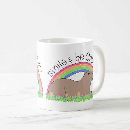 Mug Smile and Be Cappy mignon et heureux capybara (Devant droit)
