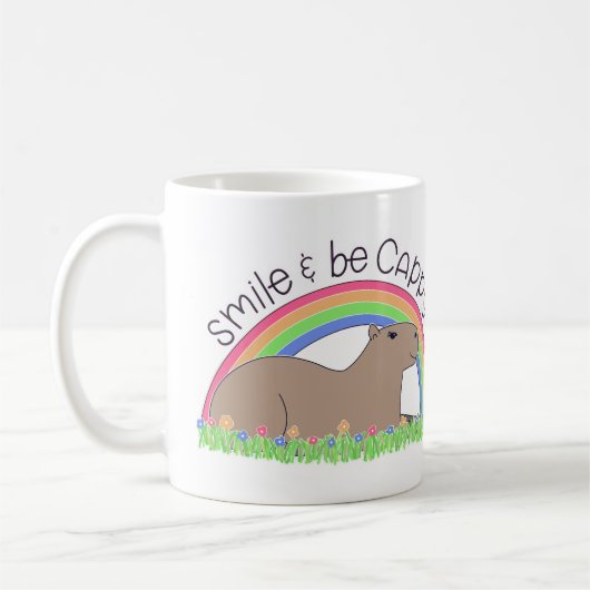 Mug Smile and Be Cappy mignon et heureux capybara (Gauche)
