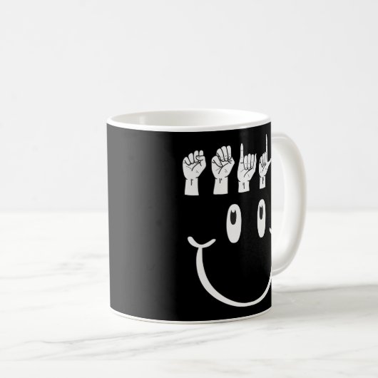 Mug Smile Hand Sign Language Asl Interpreter Translato (Devant droit)