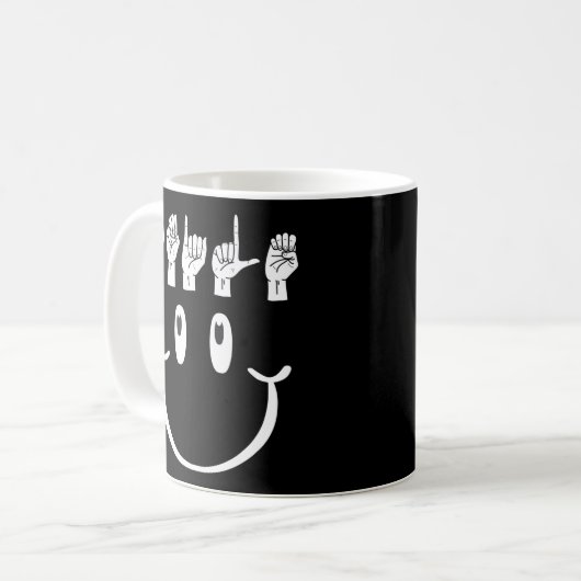Mug Smile Hand Sign Language Asl Interpreter Translato (Devant gauche)