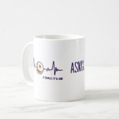 Mug Smile It's Eid Moon Star Heartbeat Gold & violet (Devant gauche)