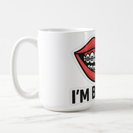Mug Smiley Brace Sticker amusant - Lèvres colorées (Gauche)