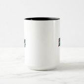 Mug Smiling Anyway Glitch Effect Retro Quote Design (Centre)