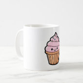 Mug Smiling Cupcake – Cute Kawaii Illustration (Devant gauche)