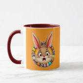 Mug Smiling Easter Bunny – Floral Frame caneca (Gauche)