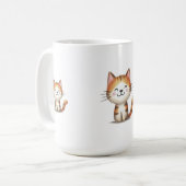 Mug Smiling Ginger Tabby Kitten – Hand-Drawn Illustrat (Devant gauche)