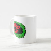 Mug Smiling Ladybug sur une feuille verte (Devant gauche)
