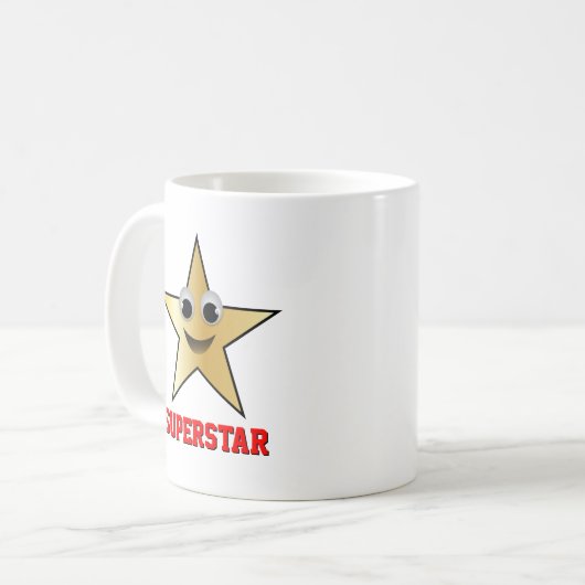 Mug Smiling Superstar Caractère Or Couleur étoile (Devant gauche)