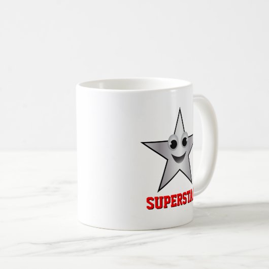 Mug Smiling Superstar Caractère Silver Color Star (Devant droit)
