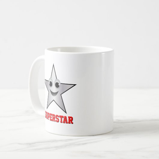 Mug Smiling Superstar Caractère Silver Color Star (Devant gauche)