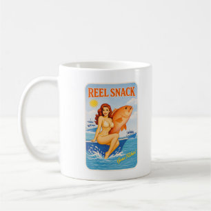 Mug Snack Rétro Épinglé Pêcheur de Vivaneau Rouge en M