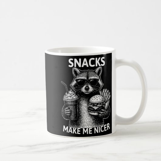 Mug Snacks Make Me Nicer Funny Raccoon Sarcastic Anima (Droite)