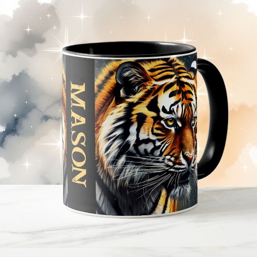 Mug Snarling Tiger Personnaliser Nom Café cadeau