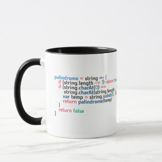 Mug Snippet de code de programmation de palindrome (Gauche)