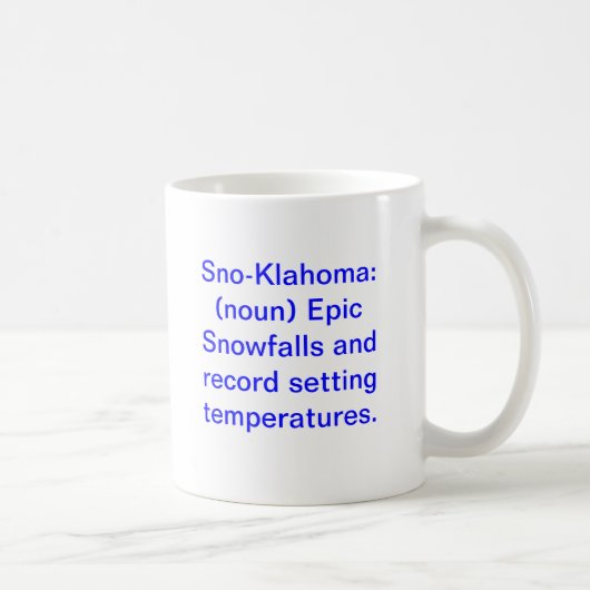 Mug Sno-Klahoma : (nom) chutes de neige et disque (Droite)