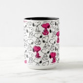 Mug Snoopy Black & Magenta Motif (Centre)