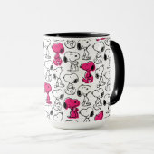 Mug Snoopy Black & Magenta Motif (Devant droit)