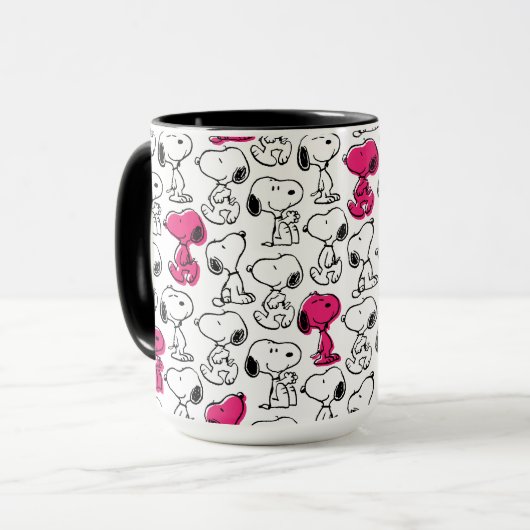Mug Snoopy Black & Magenta Motif (Devant gauche)