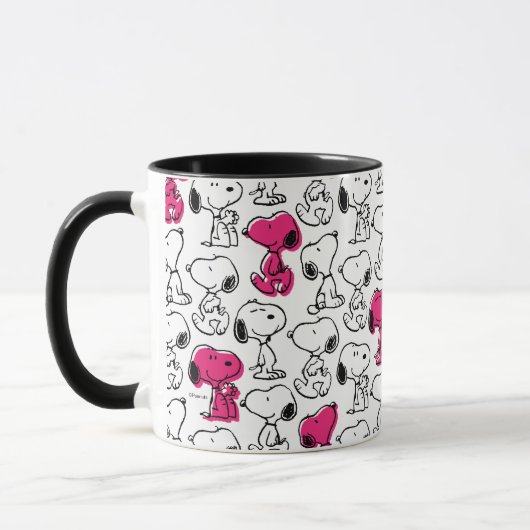 Mug Snoopy Black & Magenta Motif (Gauche)