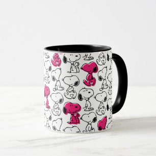 Mug Snoopy Black & Magenta Motif