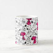 Mug Snoopy Black & Magenta Motif (Centre)