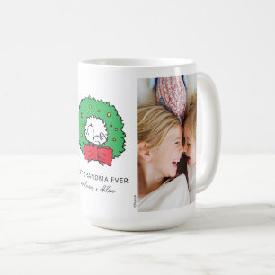 Mug Snoopy Christmas Wreath Meilleure photo grand-mè