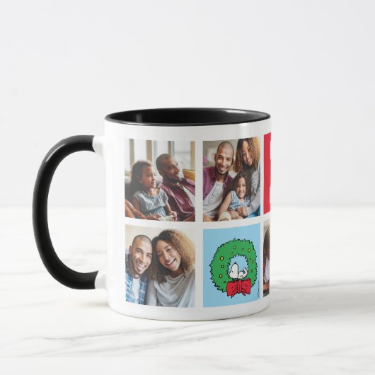 Mug Snoopy Christmas Wreath | Papa Photo Collage (Gauche)