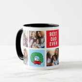 Mug Snoopy Christmas Wreath | Papa Photo Collage (Devant gauche)