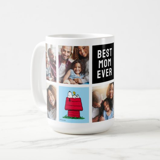 Mug Snoopy Doghouse | Best Mom - Photo Collage (Devant gauche)