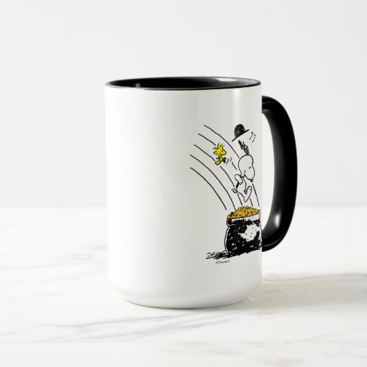 Mug Snoopy Jumping dans le pot d'or (Devant droit)