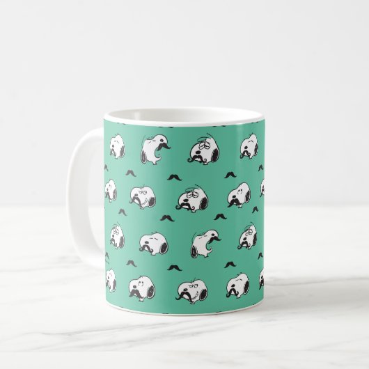 Mug Snoopy Moustaches et Motif Turquoise (Devant gauche)