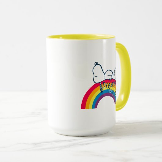 Mug Snoopy | Rêver en couleur arc-en-ciel (Devant droit)