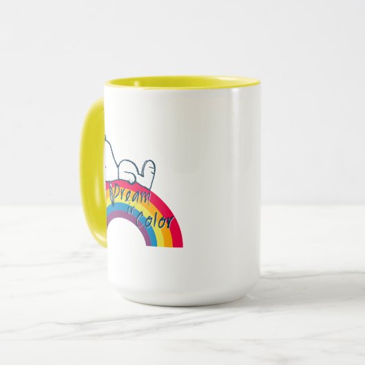 Mug Snoopy | Rêver en couleur arc-en-ciel (Devant gauche)