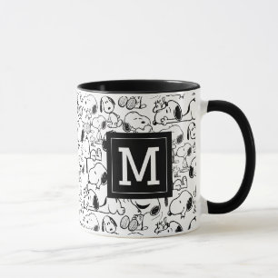 Mug Snoopy Smile Giggle Laugh   Ajouter votre monogram