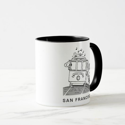 Mug Snoopy, Woodstock & Charlie Brown sur un chariot (Devant droit)