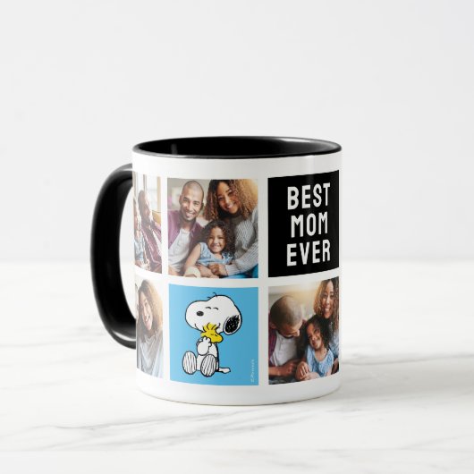Mug Snoopy & Woodstock | Meilleur collage de maman (Devant gauche)