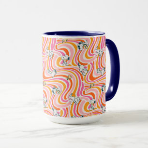 Mug Snoopy & Woodstock Super Vibes Motif orange