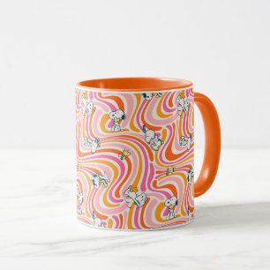 Mug Snoopy & Woodstock Super Vibes Motif orange
