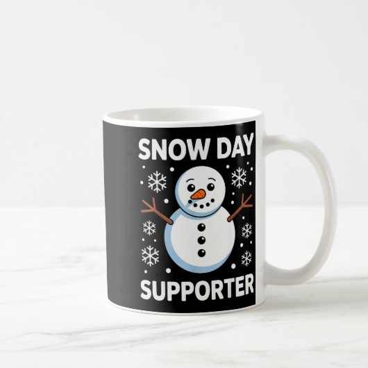 Mug Snow Day Suprter Snow Snowflake Snowman Winter Tea (Droite)