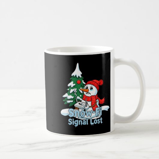 Mug Snow-fi Signal Lost Funny Snowman Christmas Art (Droite)