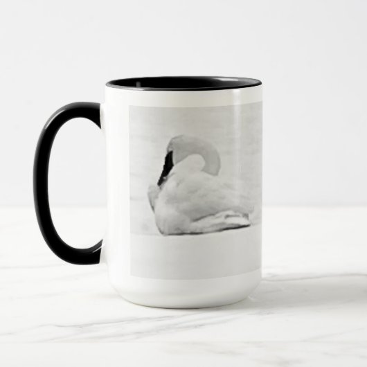 Mug Snow Swans Noir et Blanc (Gauche)