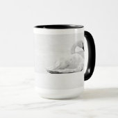 Mug Snow Swans Noir et Blanc (Devant droit)