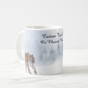Mug Snow Tiger hiver Woodland SnowTrees Forêt Chat