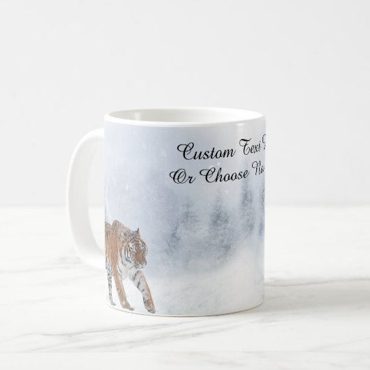 Mug Snow Tiger hiver Woodland SnowTrees Forêt Chat (Devant gauche)