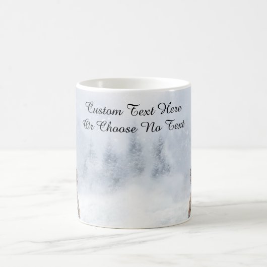 Mug Snow Tiger hiver Woodland SnowTrees Forêt Chat (Centre)
