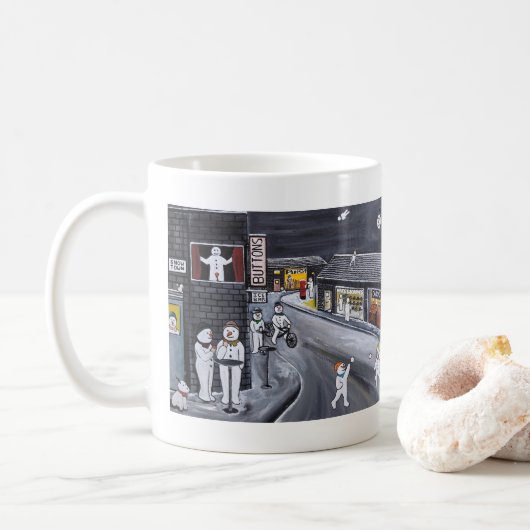 Mug Snow Town Painting by Alfred Fox (Avec donut)