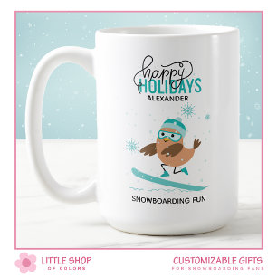 Mug Snowboard Bird Sports d'hiver Personnalisés