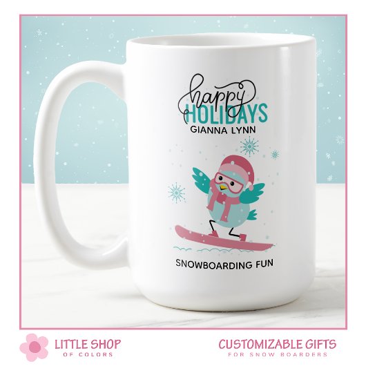 Mug Snowboard Bluebird Noël personnalisable