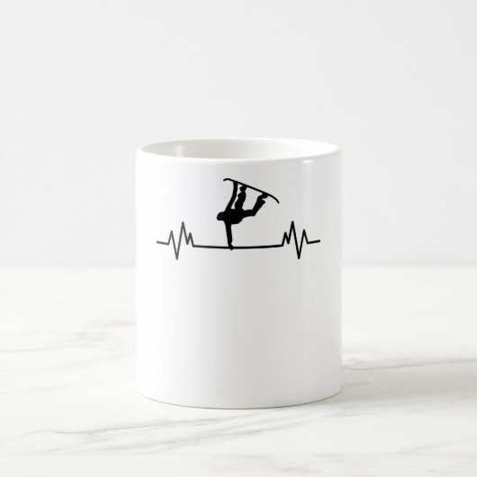Mug Snowboard Heartbeat Funny Sport Snowboard Cadeau (Centre)